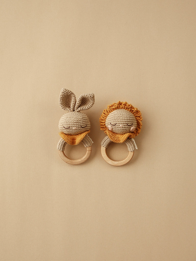 Beti the Bunny Teething Ring with Bell
