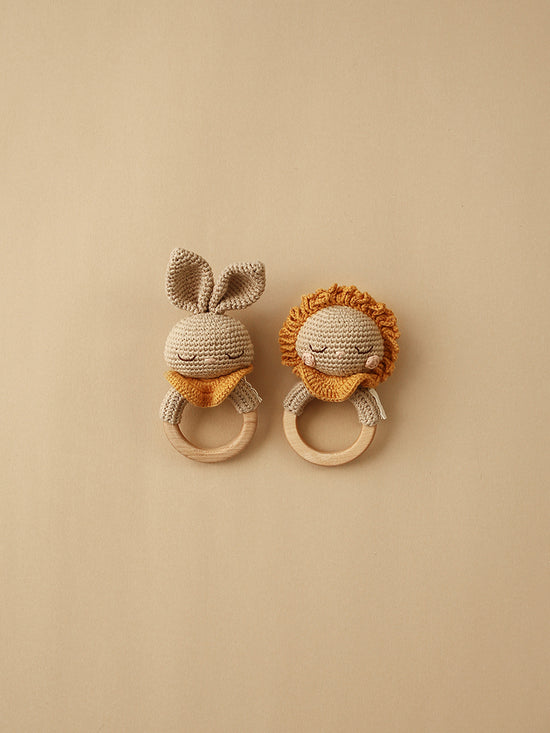 Beti the Bunny Teething Ring with Bell