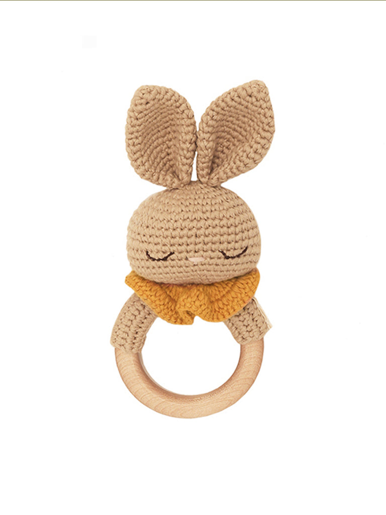 Beti the Bunny Teething Ring with Bell