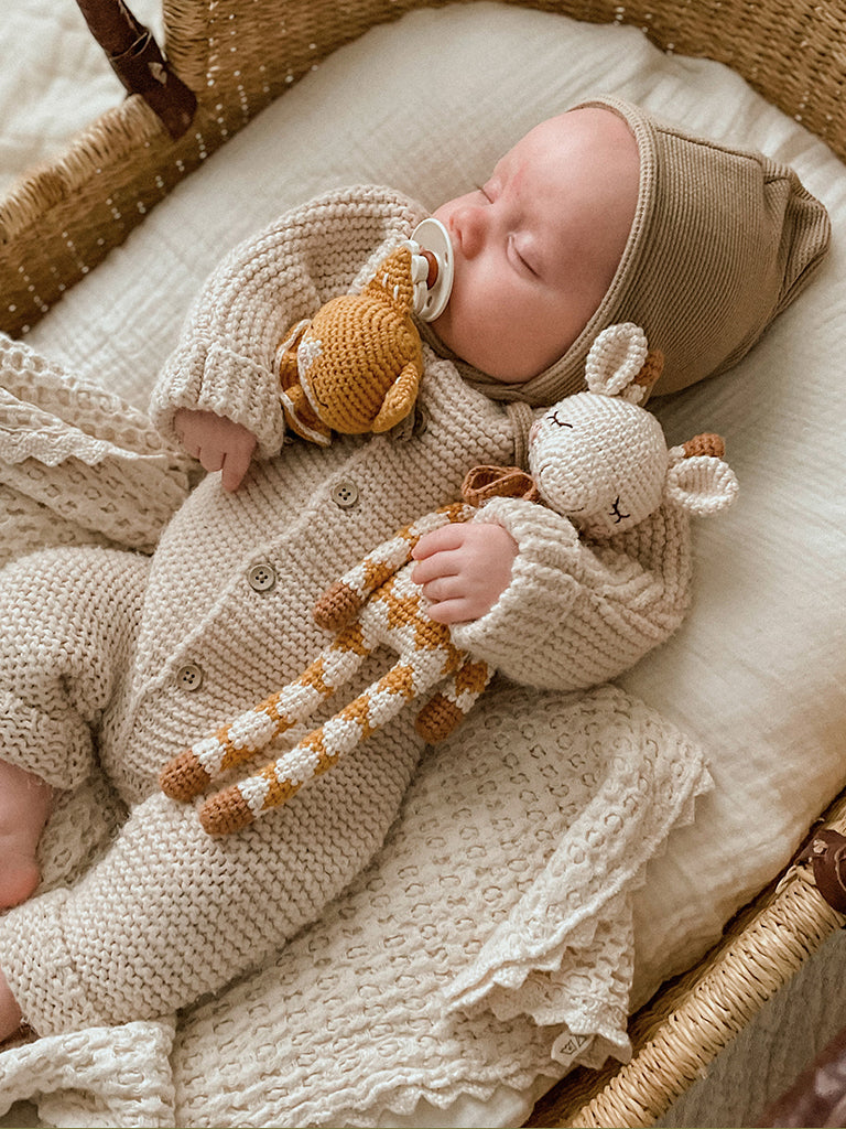Goldie Giraffe in Ochre Overall