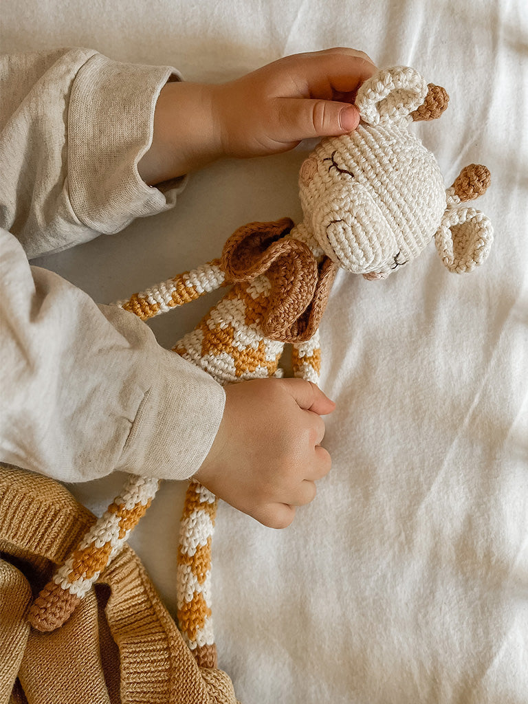 Goldie Giraffe in Ochre Overall