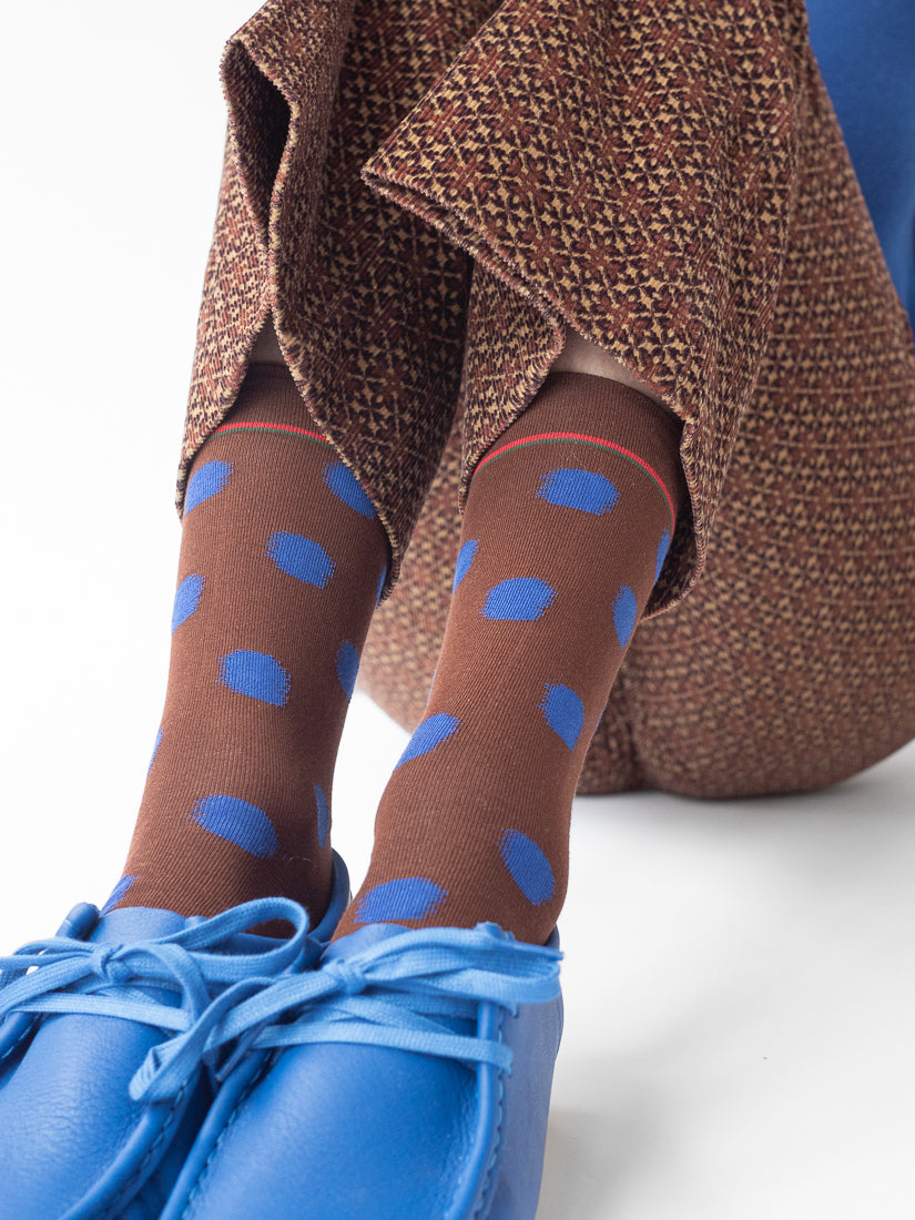 Blue & Brown Spot Socks