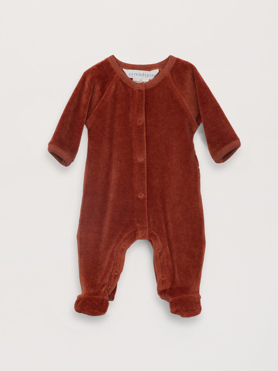 Rust Velour Romper