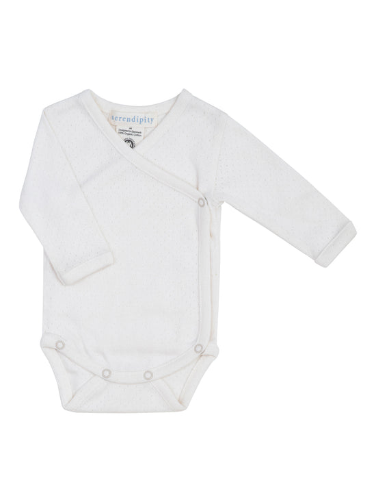 Off White Pointelle Wrap Body