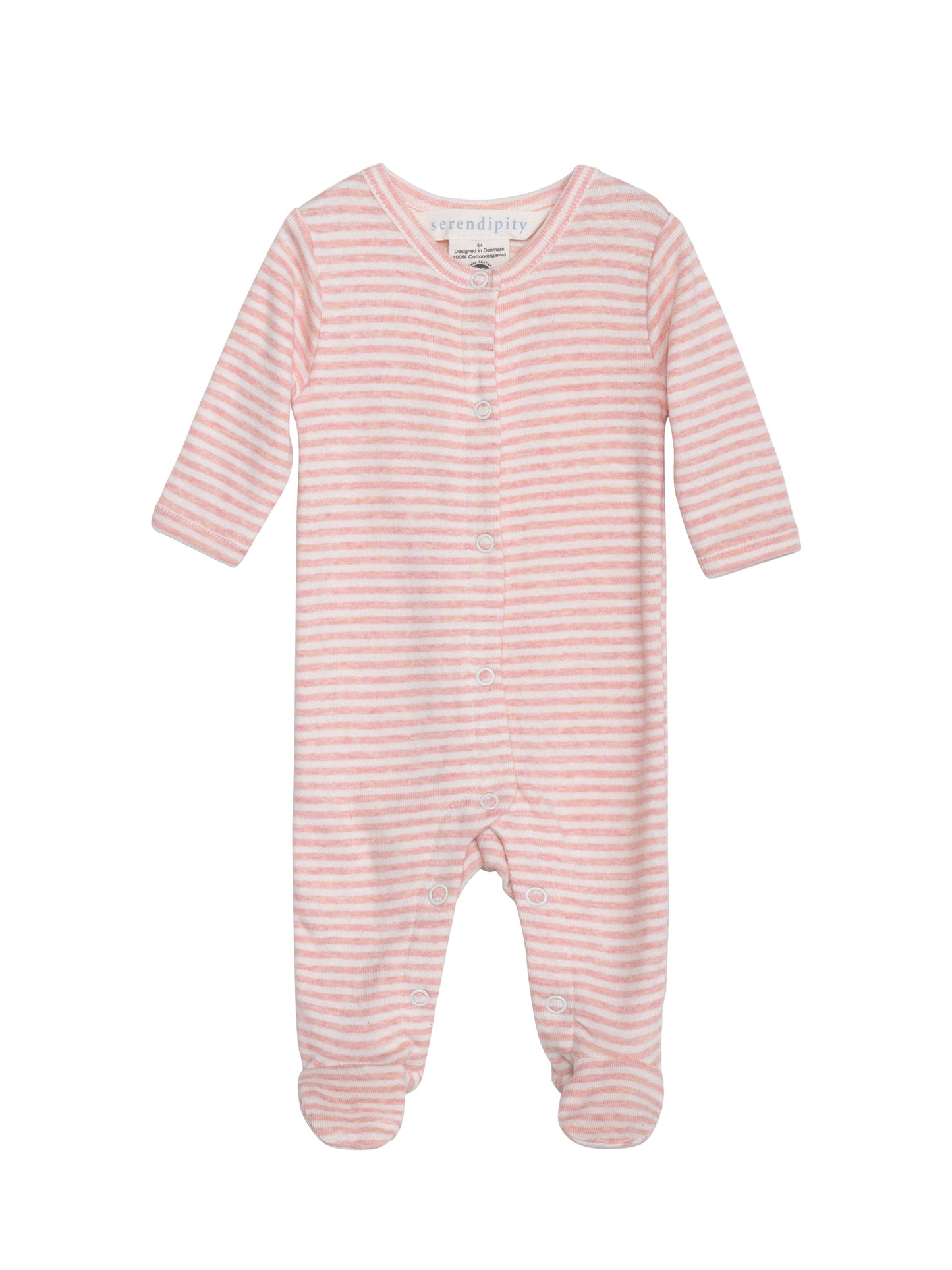 Coral Stripe Sleepsuit