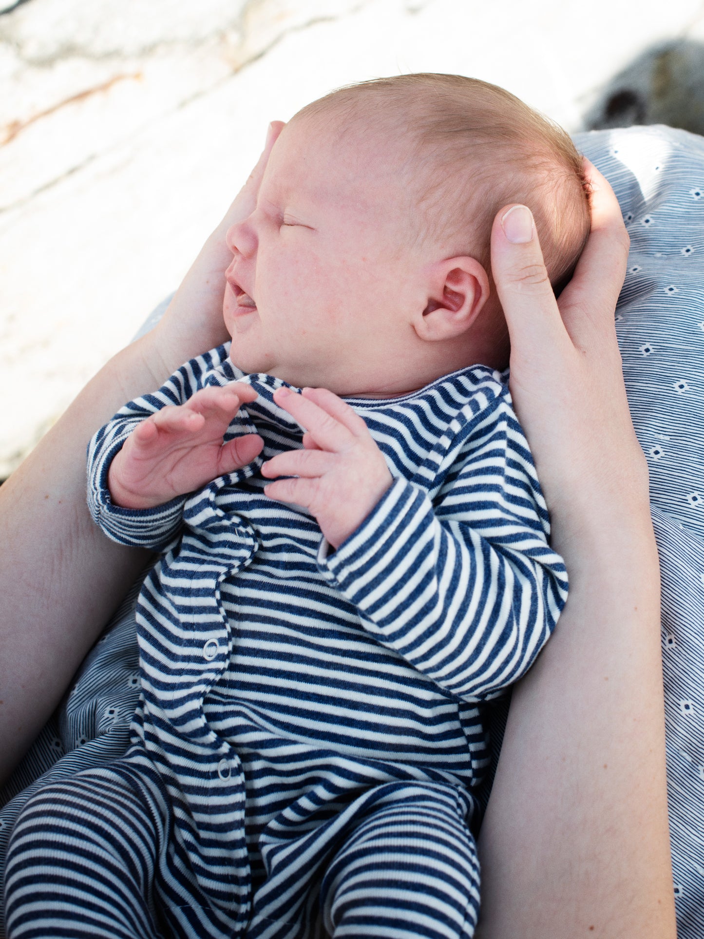 Navy Stripe Sleepsuit