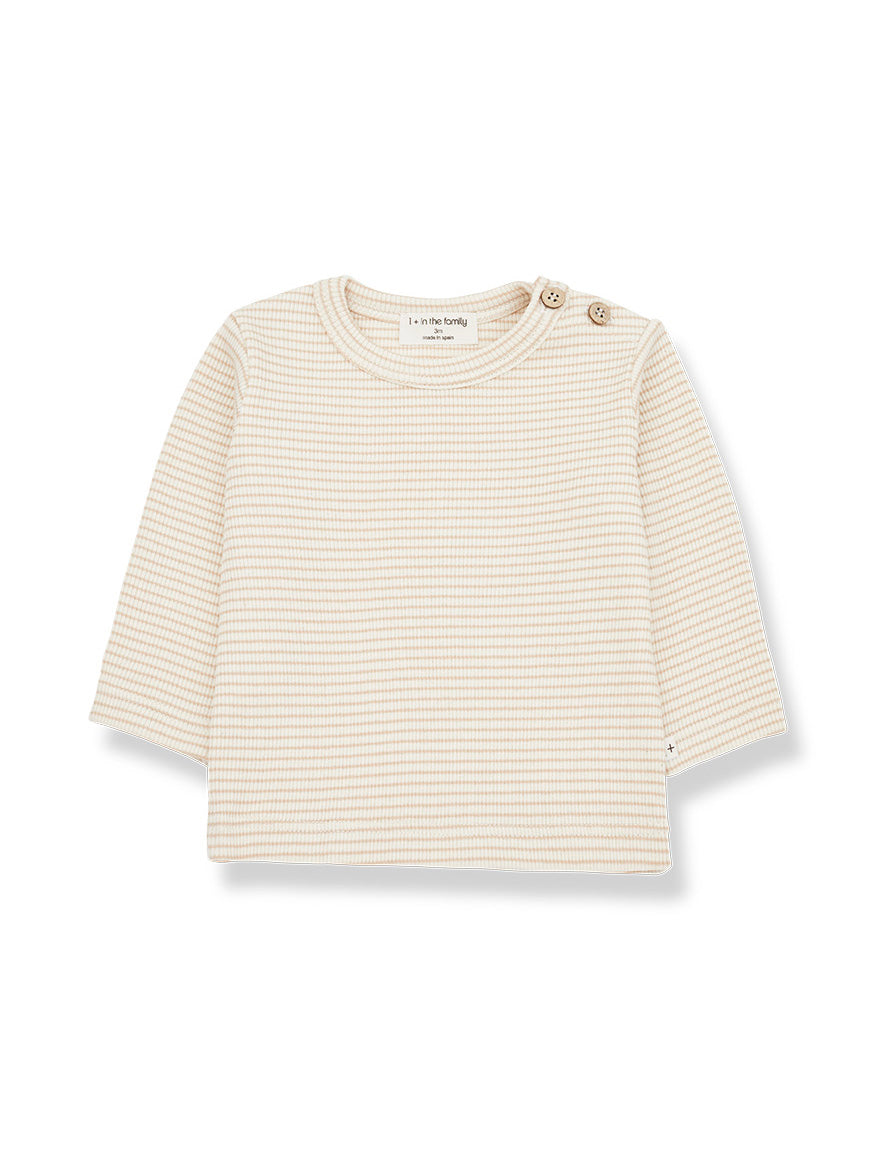 Pablo Rose Stripe Rib Top