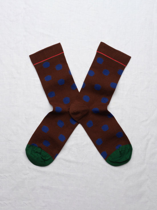 Blue & Brown Spot Socks