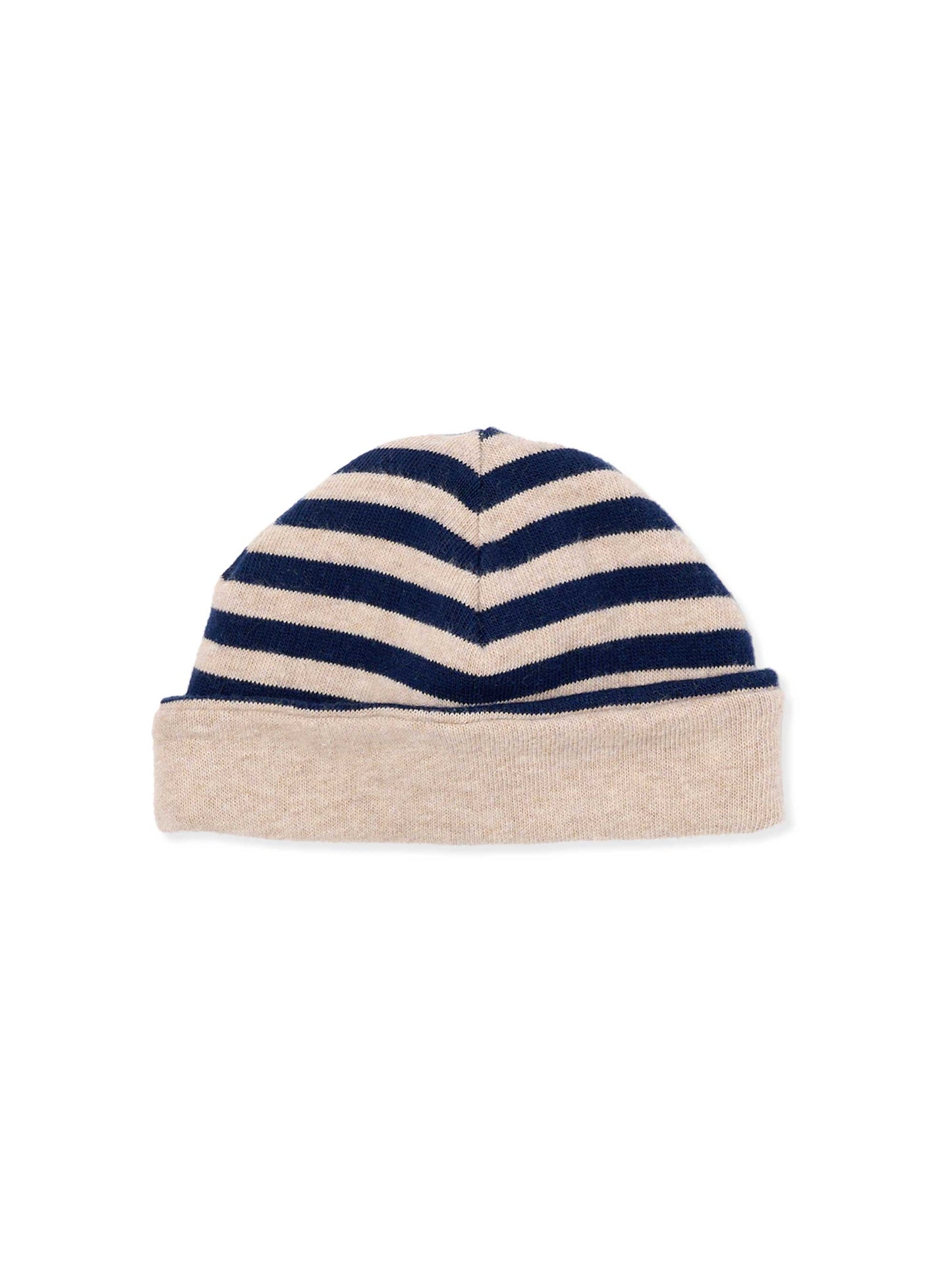 Soft Navy Striped Baby Hat