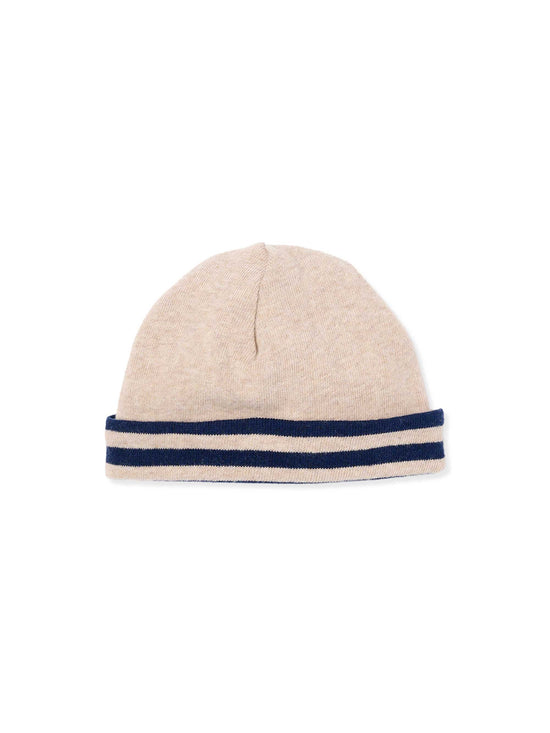 Soft Navy Striped Baby Hat