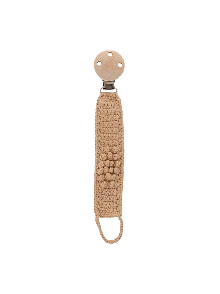 Sand Organic Cotton Pacifier Clip