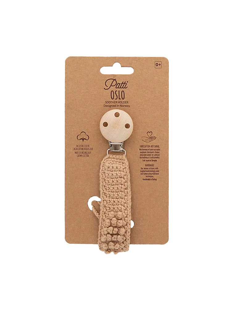 Sand Organic Cotton Pacifier Clip