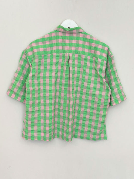Pink & Green Check Boxy Shirt