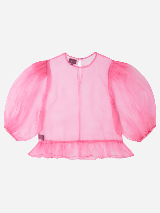 Pink Puff Sleeve Top