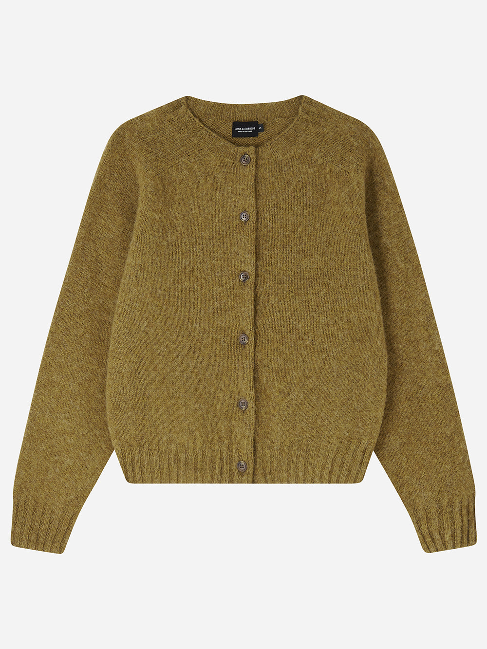 Moss Brushed Wool Cardigan