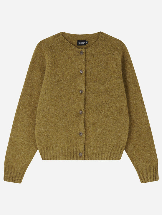 Moss Brushed Wool Cardigan