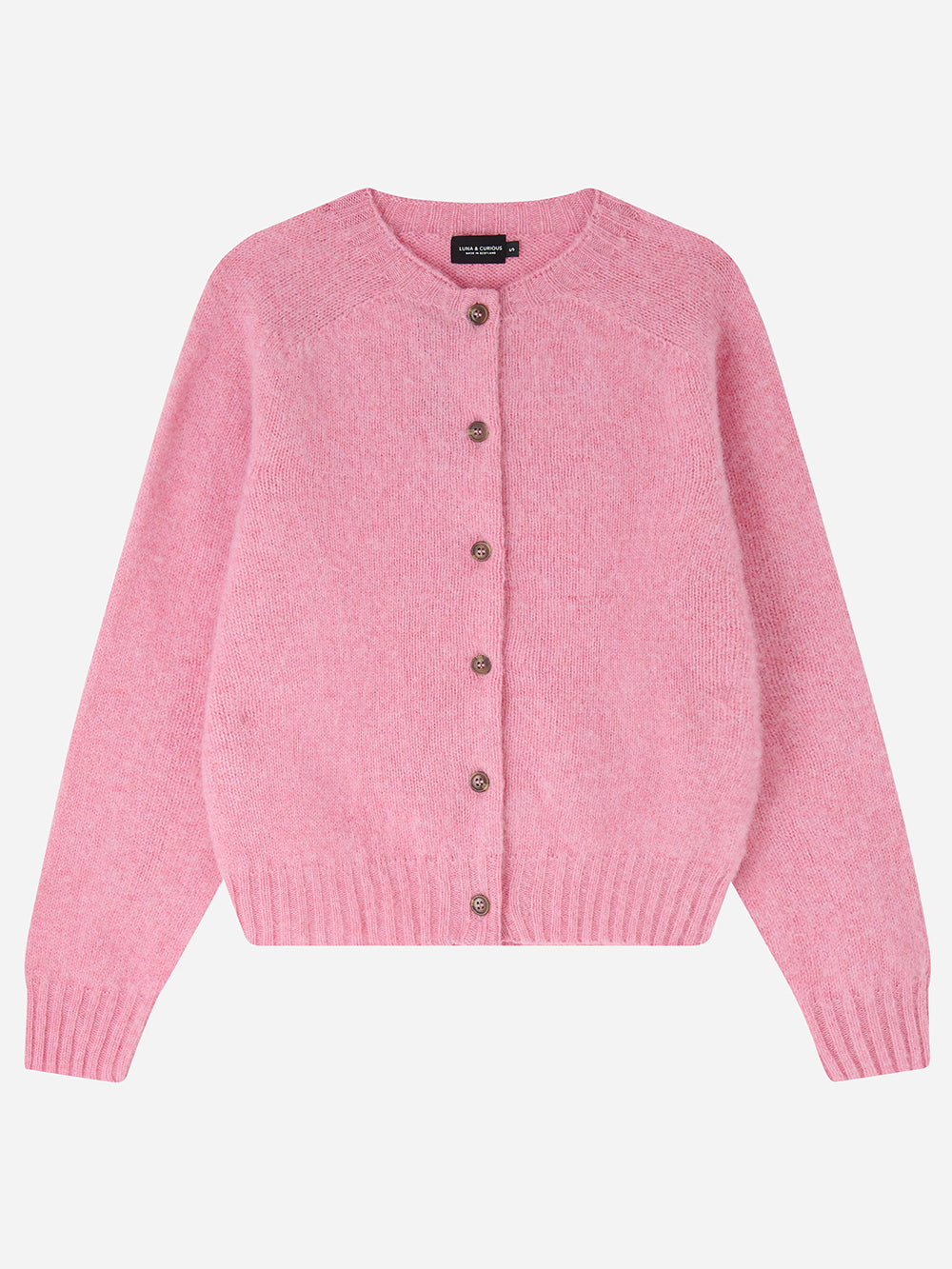 Pink Brushed Wool Cardigan