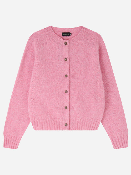 Pink Brushed Wool Cardigan