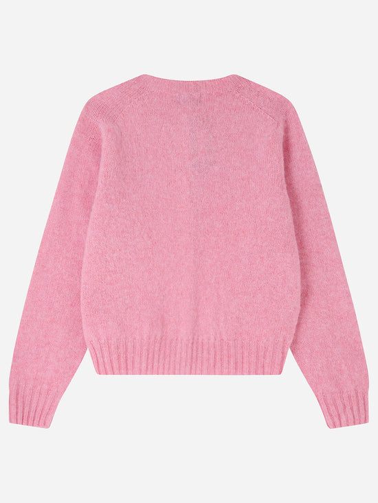 Pink Brushed Wool Cardigan