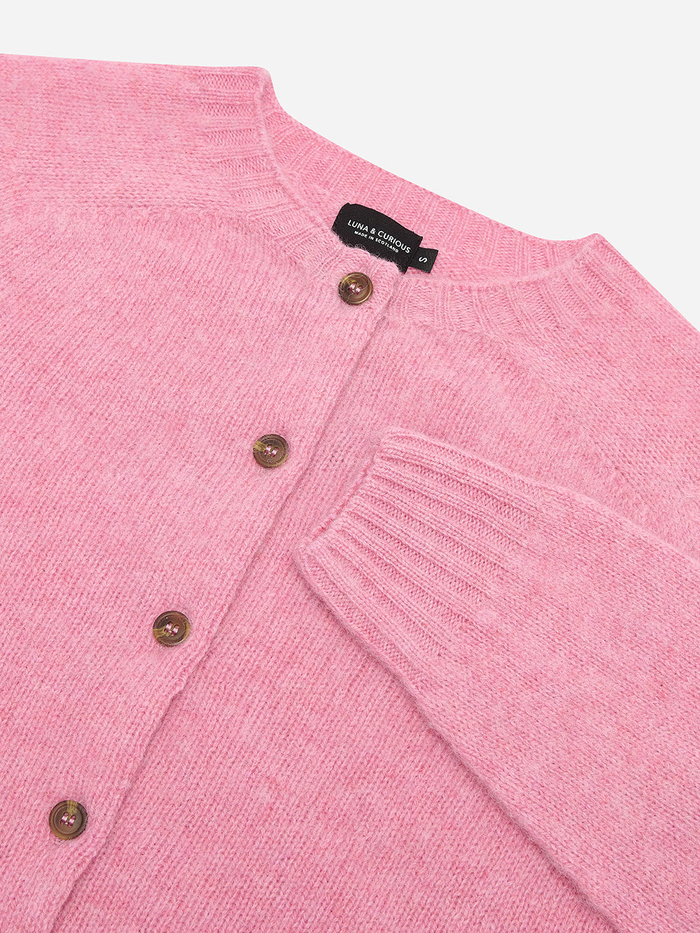 Pink Brushed Wool Cardigan