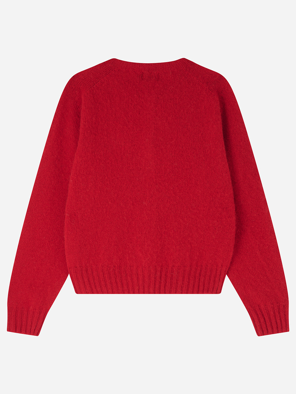 Red Brushed Wool Cardigan