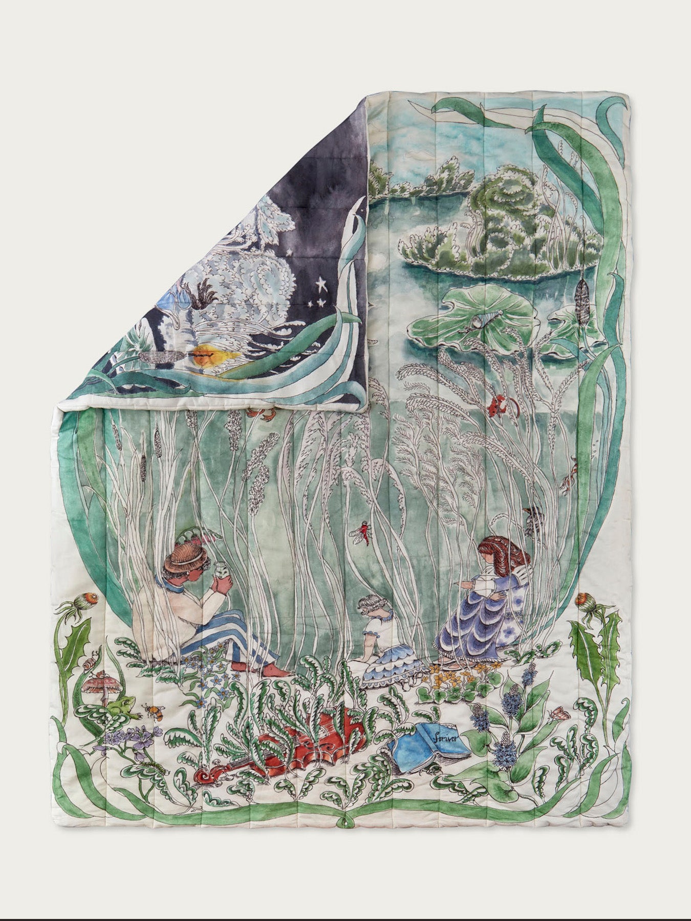 The Pond Dance Quilted Blanket