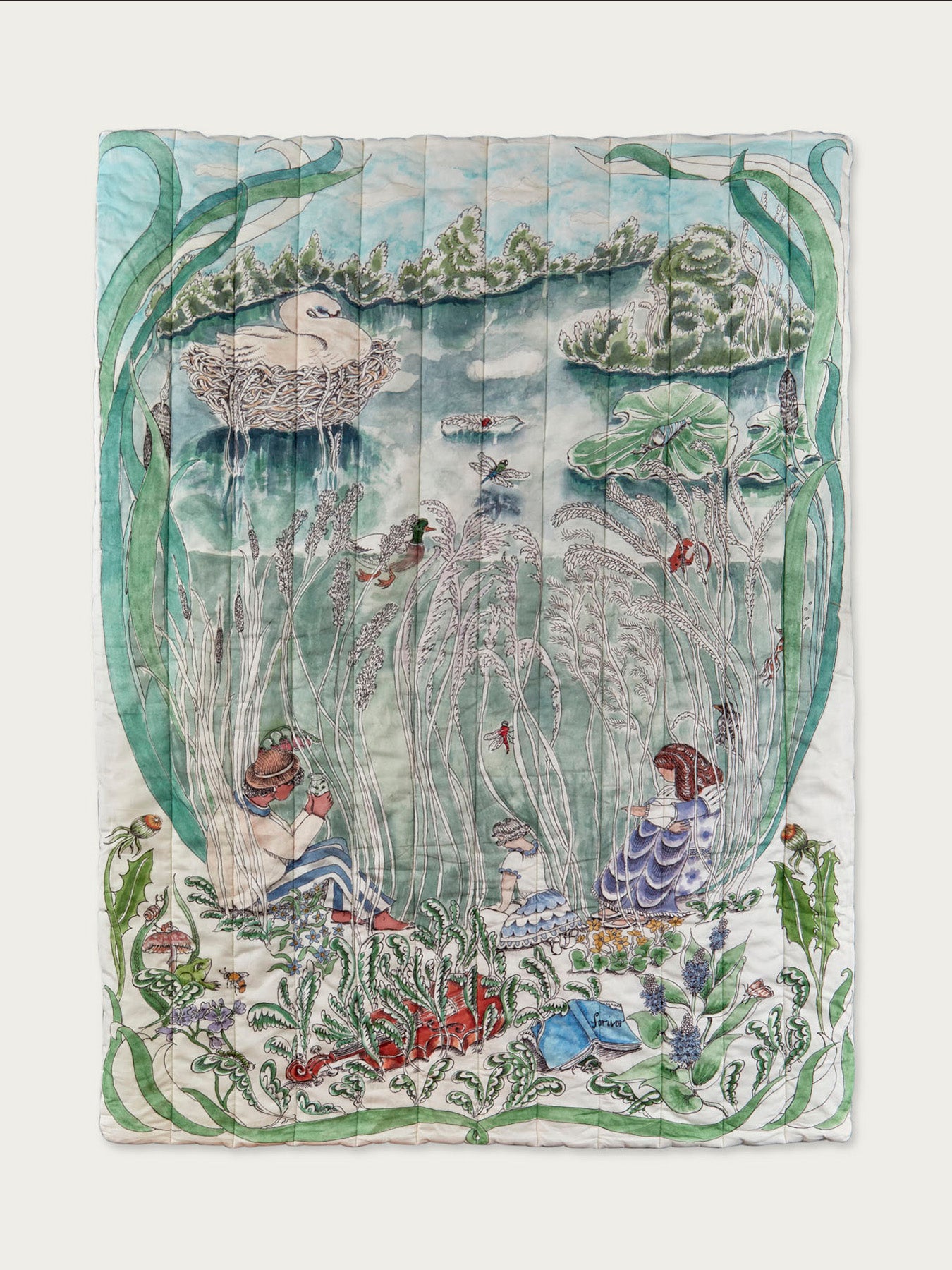 The Pond Dance Quilted Blanket