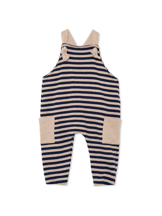 Soft Striped Navy Overalls