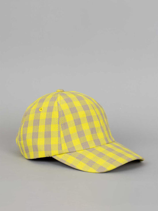 Yellow & Beige Check Cap