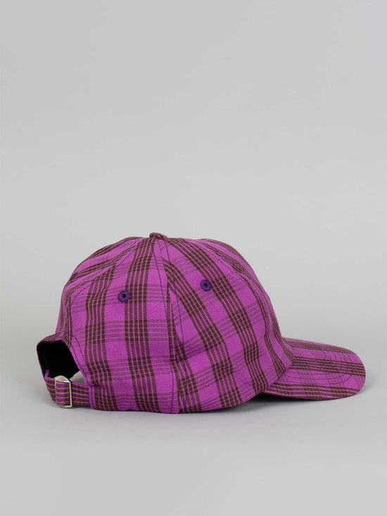 Lilac & Brown Check Cap