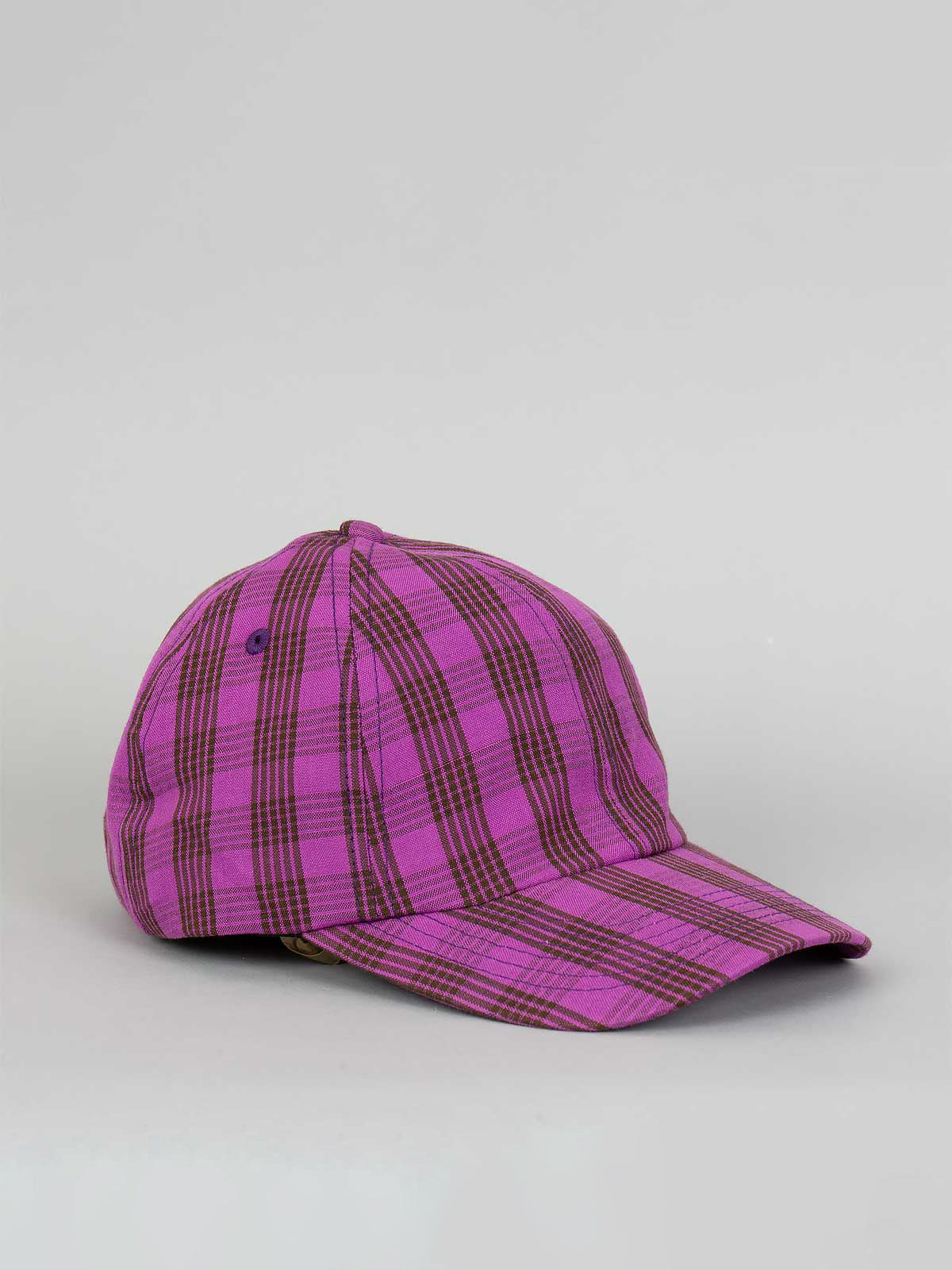 Lilac & Brown Check Cap