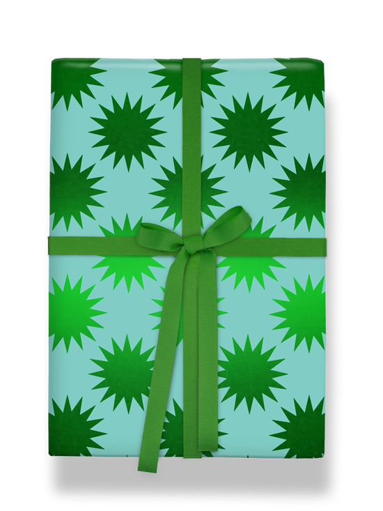 Frankincense Starburst Green Foil Roll Wrap