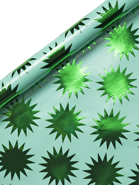 Frankincense Starburst Green Foil Roll Wrap