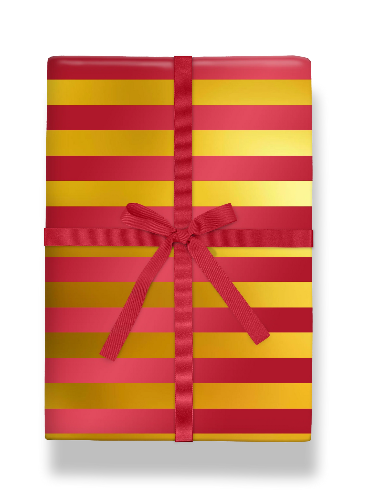 Red & Gold Stripe Foiled Roll Wrap