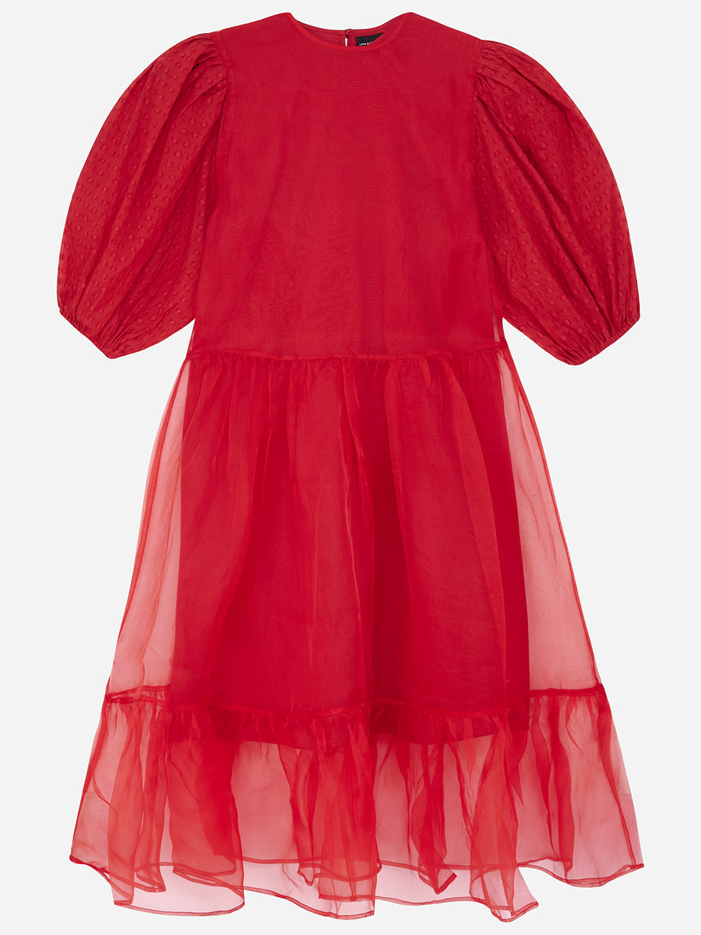 Load image into Gallery viewer, Red Puff Sleeve Dress
