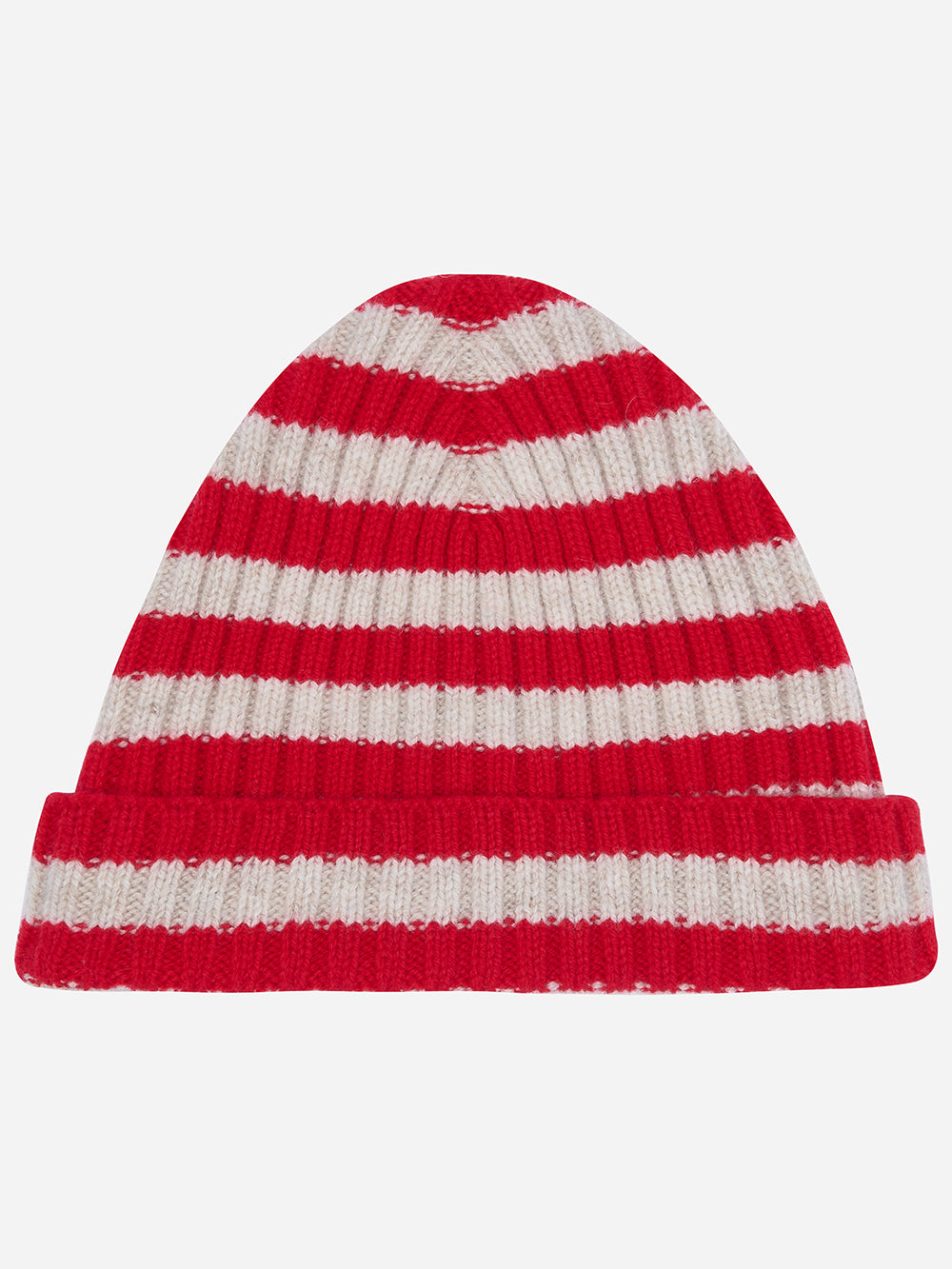 Red & Ecru Stripe Wool Hat