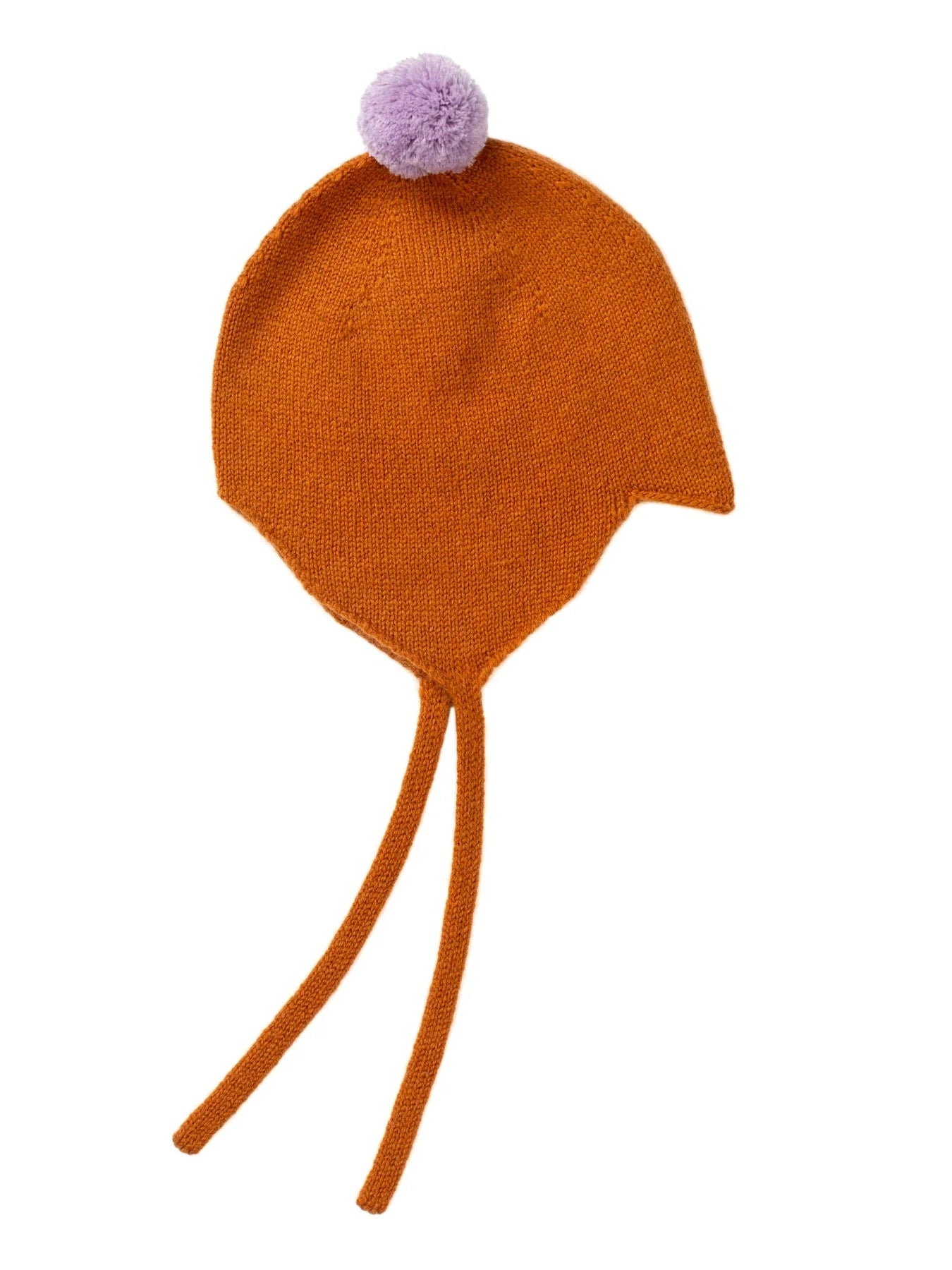 Ginger with Lupin Pom Cashmere Baby Bonnet