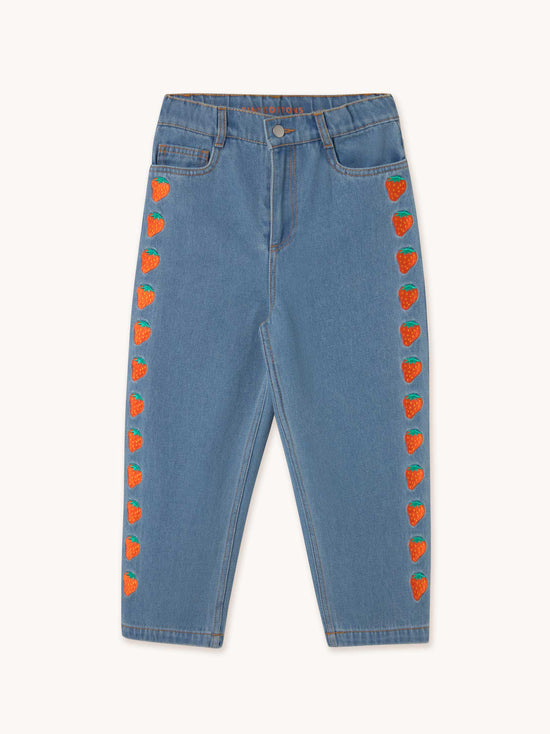 Strawberries Embroidered Jeans