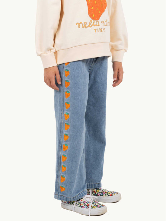 Strawberries Embroidered Jeans