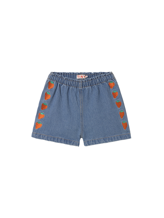 Strawberries Embroidered Shorts