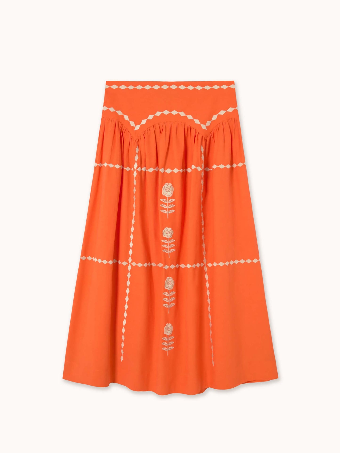 Red Embroidered Skirt