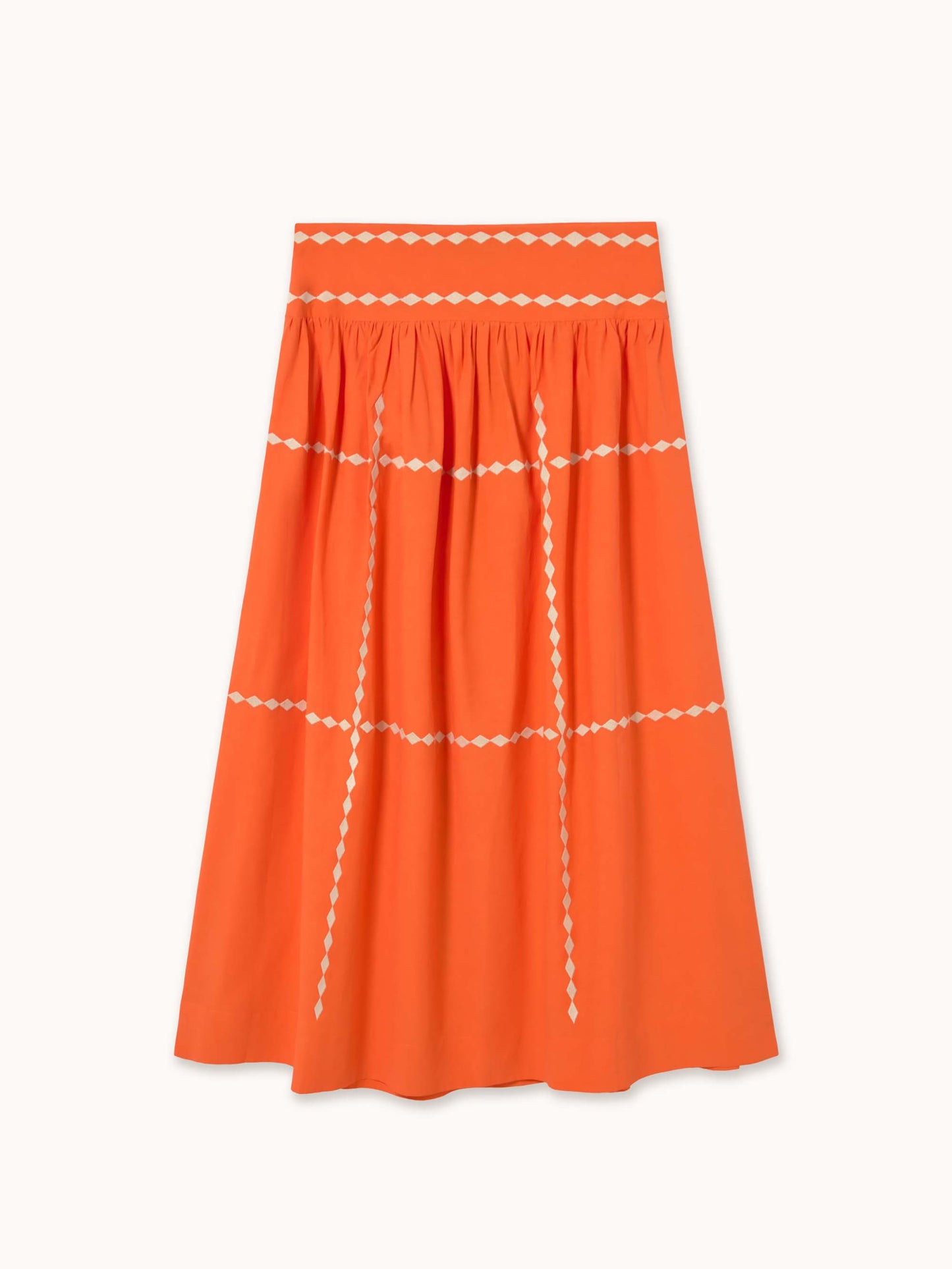 Red Embroidered Skirt