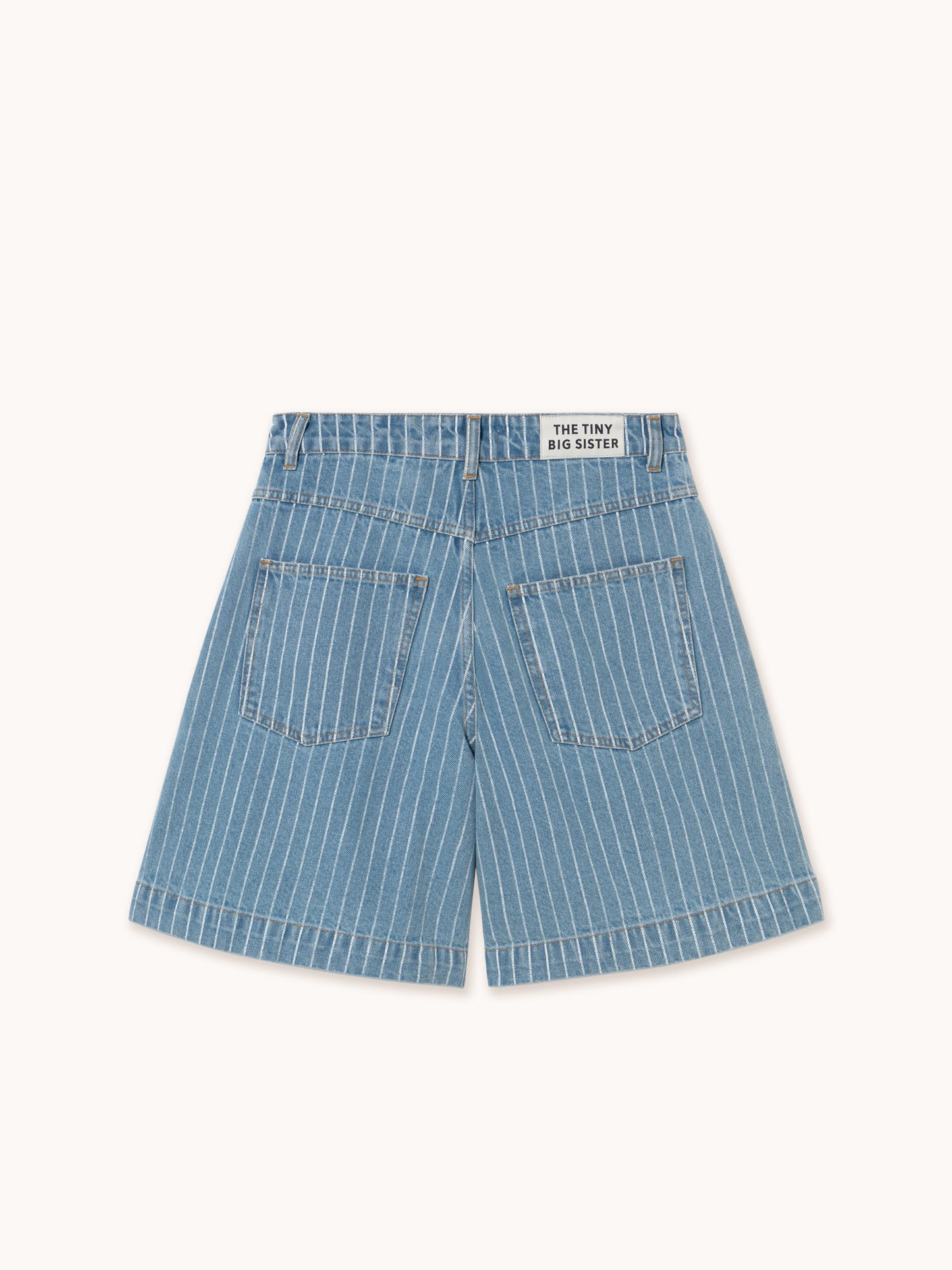 Denim Striped Bermuda Shorts