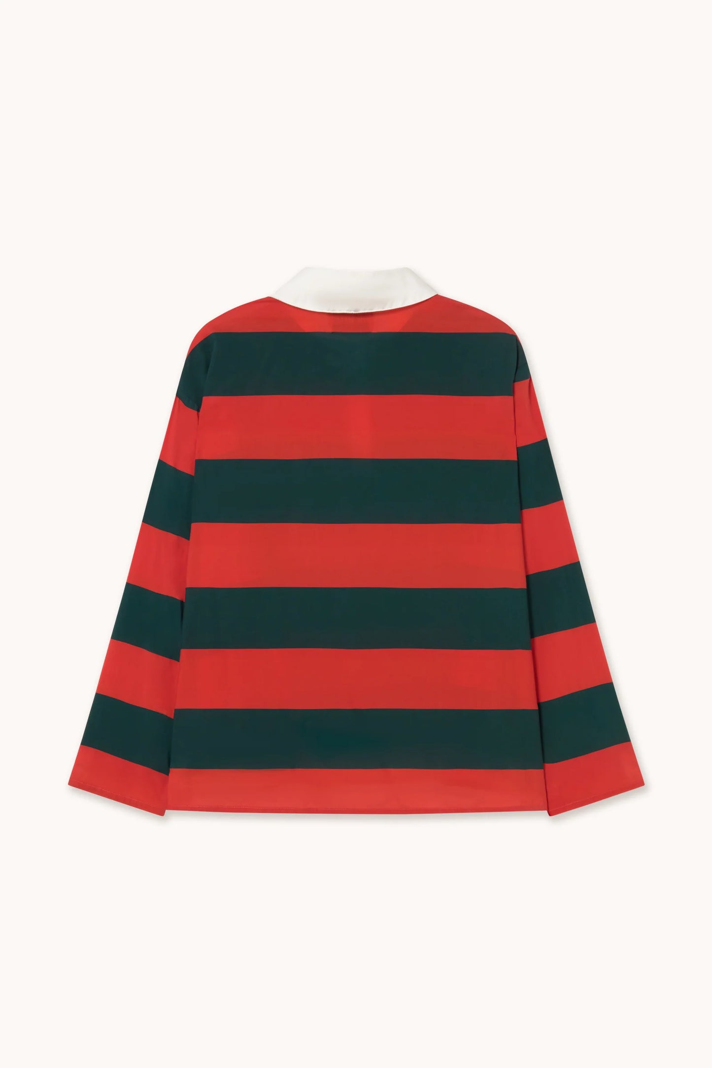 Striped Polo Collar Blouse