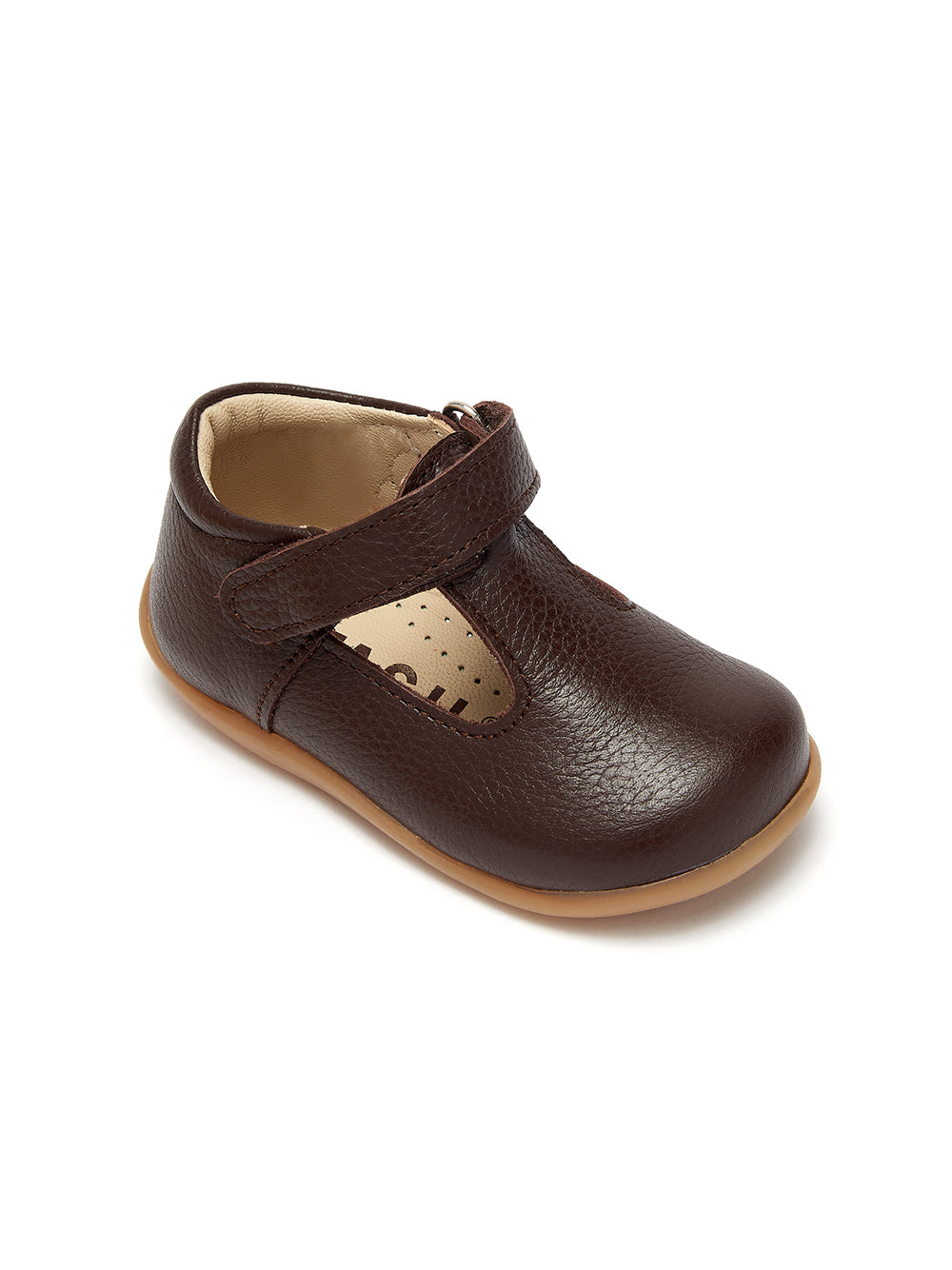 Brown Leather First Steps T-Bar Shoes