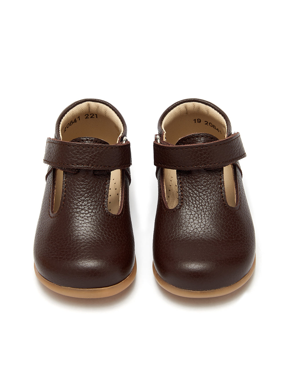 Brown Leather First Steps T-Bar Shoes
