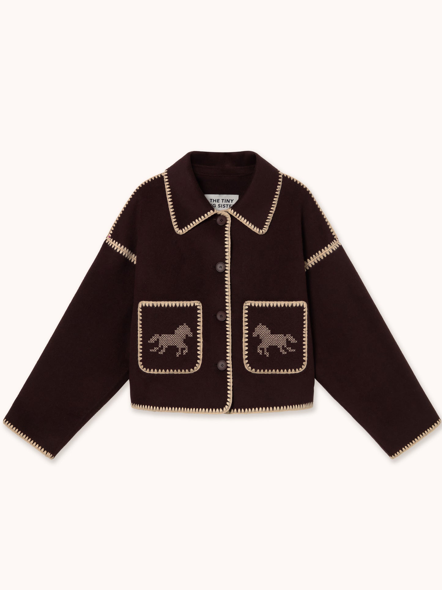Short Horses Embroidered Coat