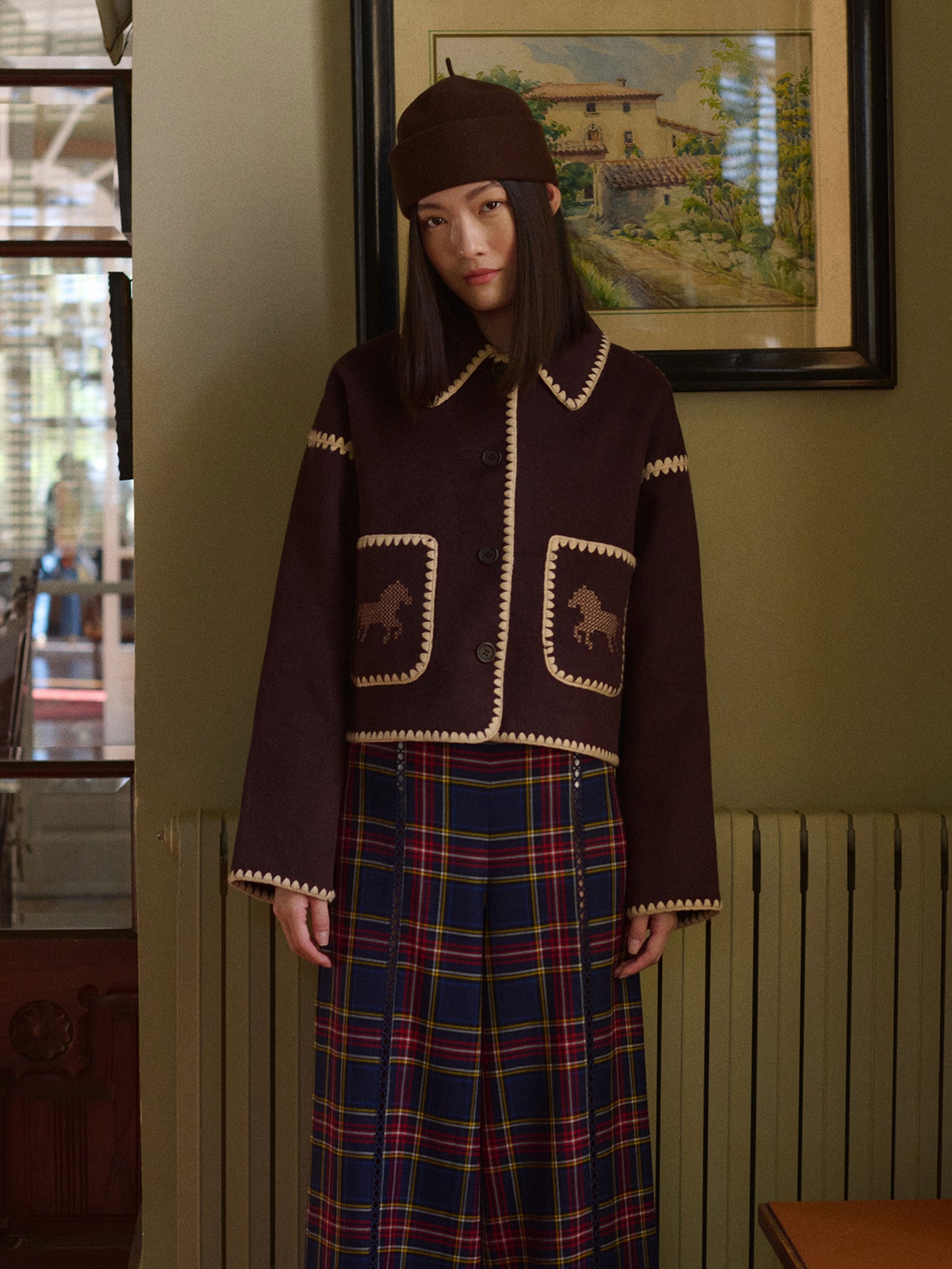 Short Horses Embroidered Coat