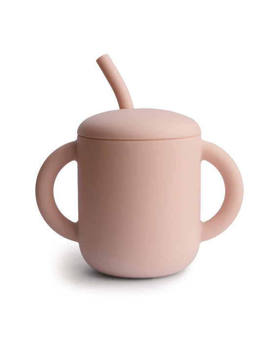 Blush Silicone Training Cup & Straw