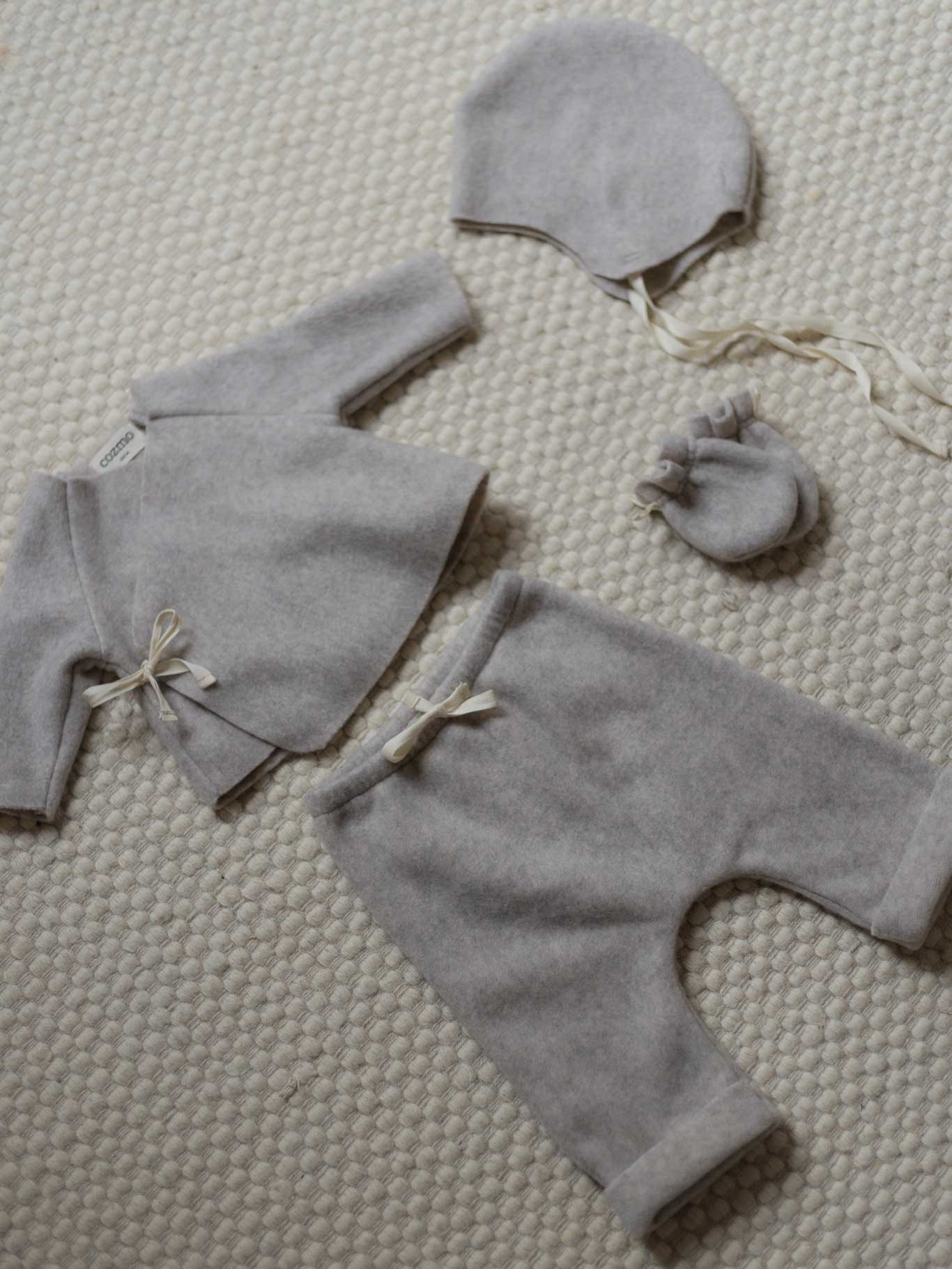 Beige Bamboo Baby Mittens